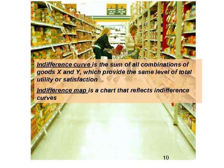 Indifference curve is the sum of all combinations of goods X and Y, which