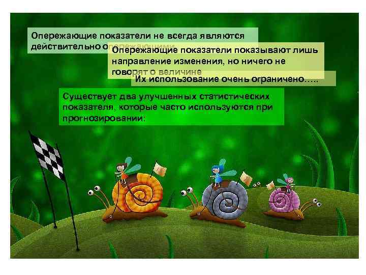 Опережающие показатели не всегда являются действительно опережающими показатели показывают лишь Опережающие направление изменения, но