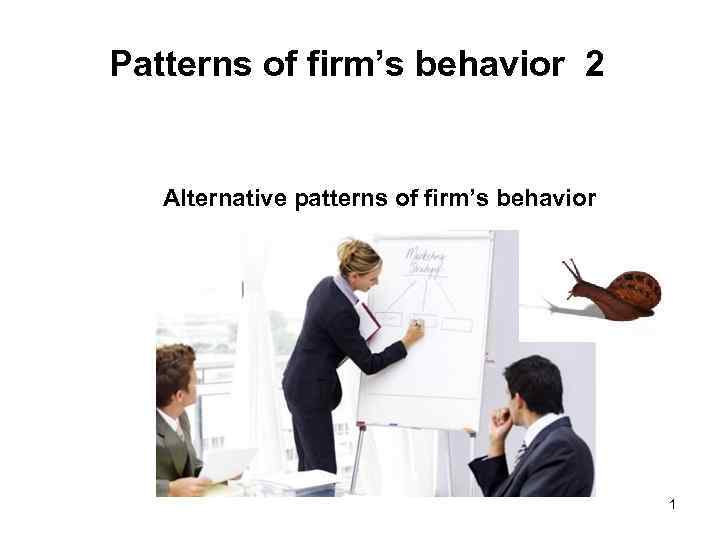 Patterns of firm’s behavior 2 Alternative patterns of firm’s behavior 1 