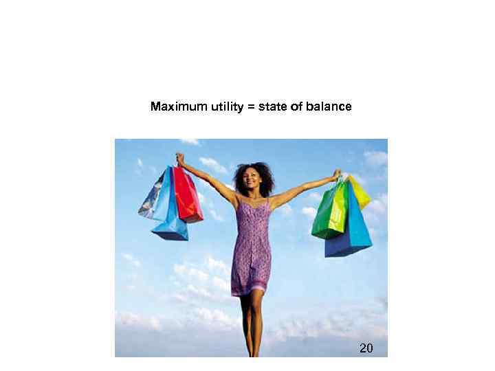 Maximum utility = state of balance 20 