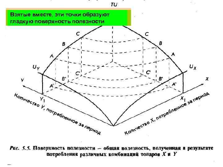 Общая У вместе, эти точки образуют TU Х По оси Х только одно значение