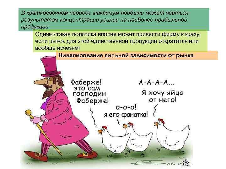 В краткосрочном периоде максимум прибыли может явиться результатом концентрации усилий на наиболее прибыльной продукции