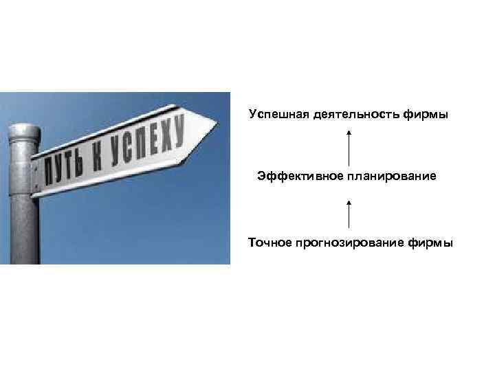Успешная деятельность фирмы Эффективное планирование Точное прогнозирование фирмы 