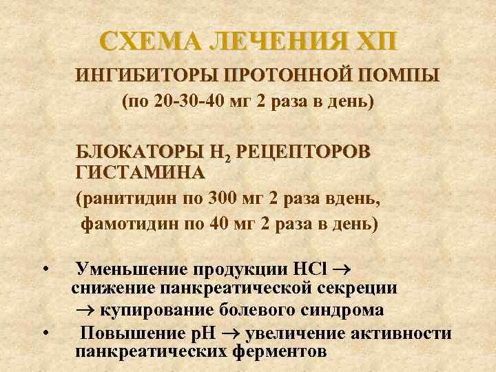 СХЕМА ЛЕЧЕНИЯ ХП ИНГИБИТОРЫ ПРОТОННОЙ ПОМПЫ (по 20 -30 -40 мг 2 раза в