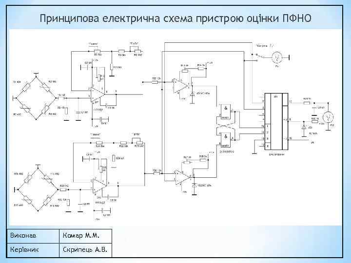 Принципова електрична схема пристрою оцінки ПФНО Виконав Комар М. М. Керівник Скрипець А. В.