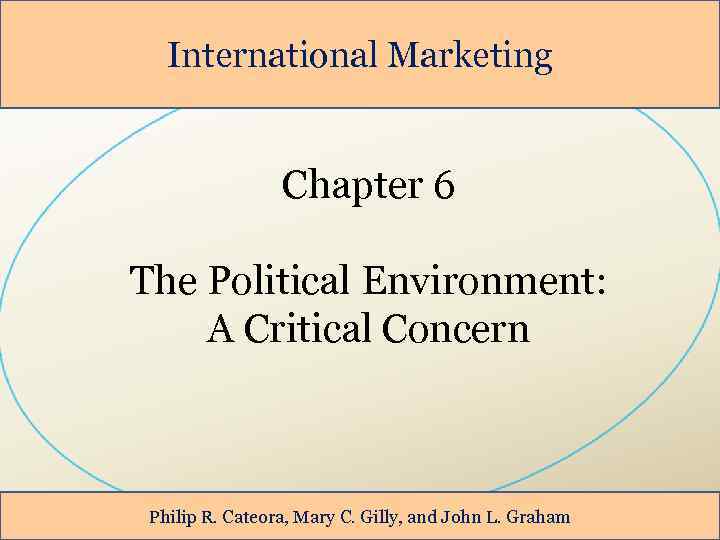 International Marketing Chapter 6 The Political Environment: A Critical Concern Philip R. Cateora, Mary