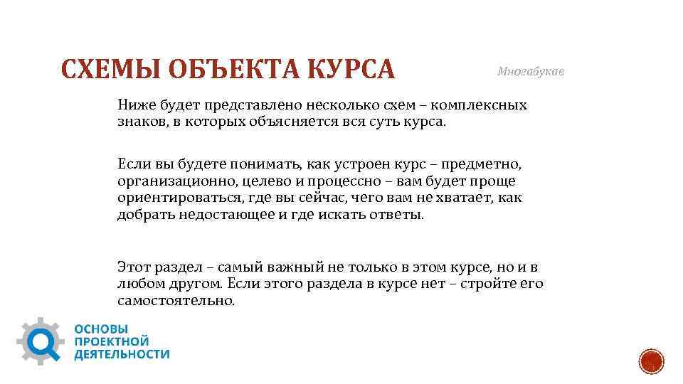 СХЕМЫ ОБЪЕКТА КУРСА Многабукав Ниже будет представлено несколько схем – комплексных знаков, в которых