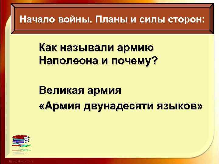 Начало войны. Планы и силы сторон: Как называли армию Наполеона и почему? Великая армия