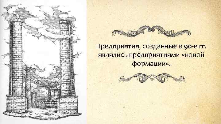 Предприятия, созданные в 90 -е гг. являлись предприятиями «новой формации» . 