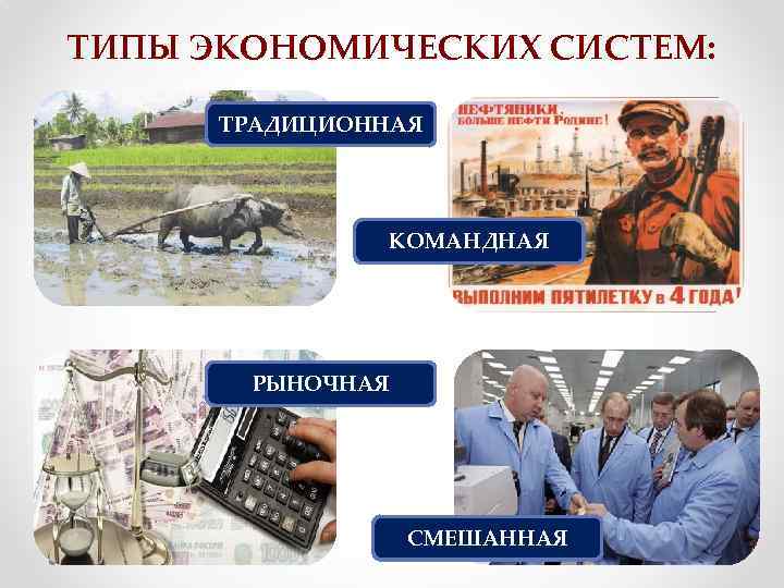 ТИПЫ ЭКОНОМИЧЕСКИХ СИСТЕМ: ТРАДИЦИОННАЯ КОМАНДНАЯ РЫНОЧНАЯ СМЕШАННАЯ 