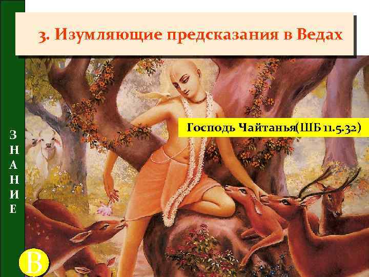 3. Изумляющие предсказания в Ведах Господь Чайтанья(ШБ 11. 5. 32) З Н А Н
