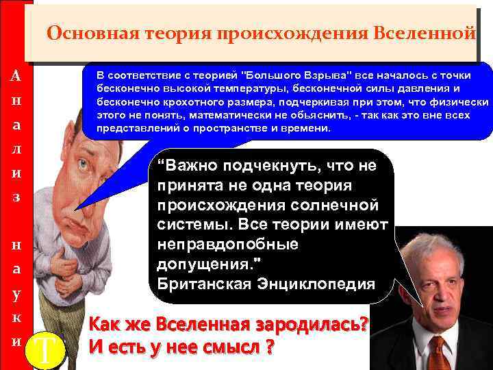 Основная теория происхождения Вселенной А н а л и з н а у к