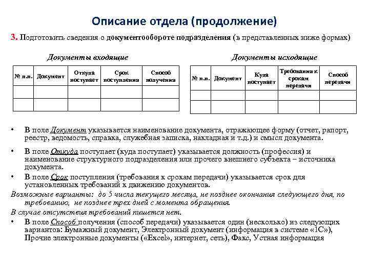 Отдел продолжение. Описание отдела. Документооборот справка образец. Подготовить информацию об оборудовании в учреждении.