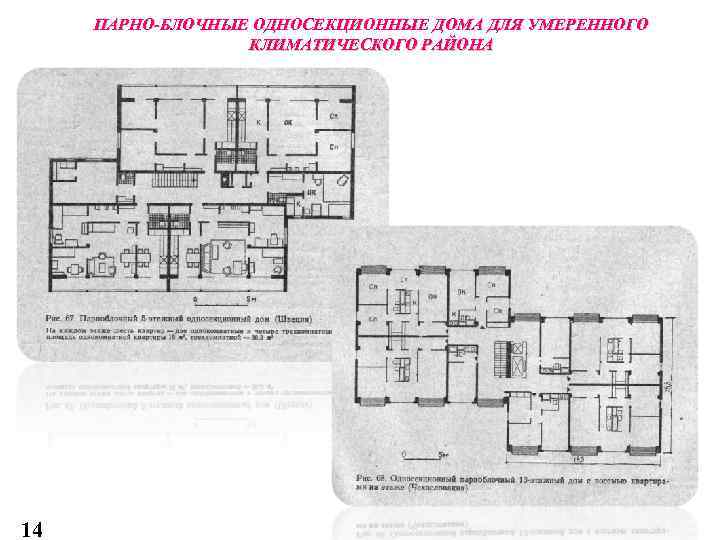 ПАРНО-БЛОЧНЫЕ ОДНОСЕКЦИОННЫЕ ДОМА ДЛЯ УМЕРЕННОГО КЛИМАТИЧЕСКОГО РАЙОНА 14 