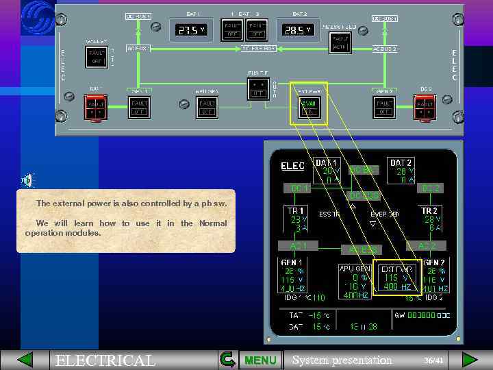 The external power is also controlled by a pb sw. We will learn how