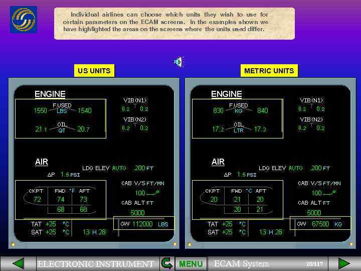 Individual airlines can choose which units they wish to use for certain parameters on