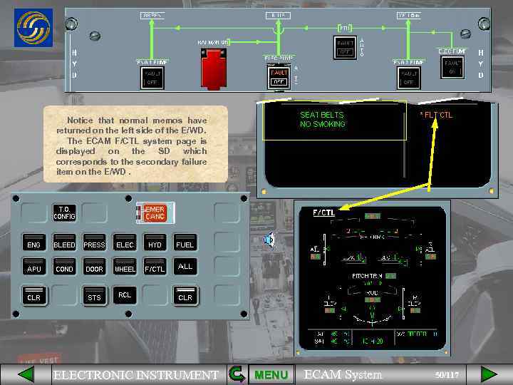 Notice that normal memos have returned on the left side of the E/WD. The