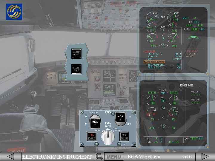 ELECTRONIC INSTRUMENT MENU ECAM System 72/117 