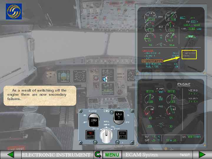 As a result of switching off the engine there are now secondary failures. ELECTRONIC