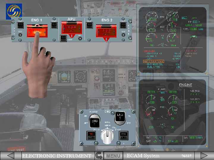 ELECTRONIC INSTRUMENT MENU ECAM System 76/117 