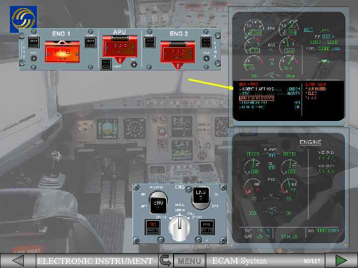 ELECTRONIC INSTRUMENT MENU ECAM System 80/117 