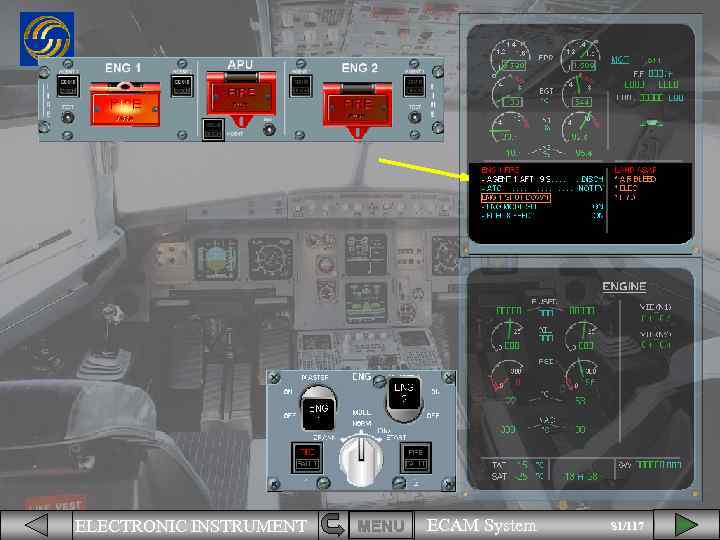 ELECTRONIC INSTRUMENT MENU ECAM System 81/117 