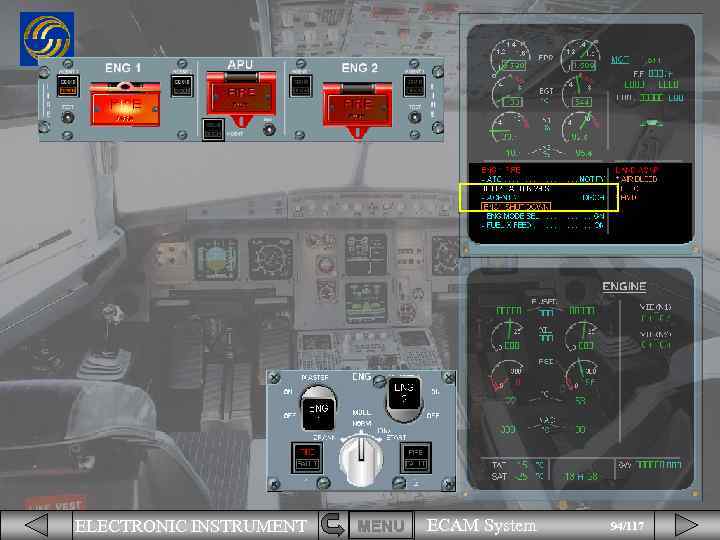 ELECTRONIC INSTRUMENT MENU ECAM System 94/117 