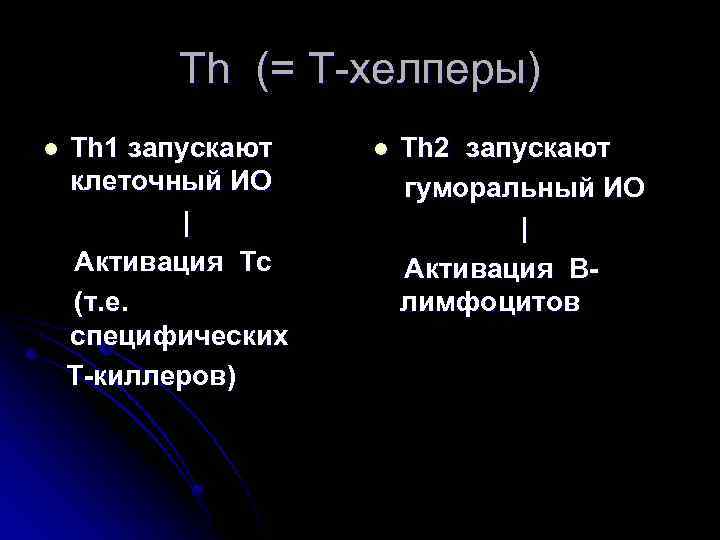 Th (= Т-хелперы) l Th 1 запускают клеточный ИО | Активация Tc (т. е.