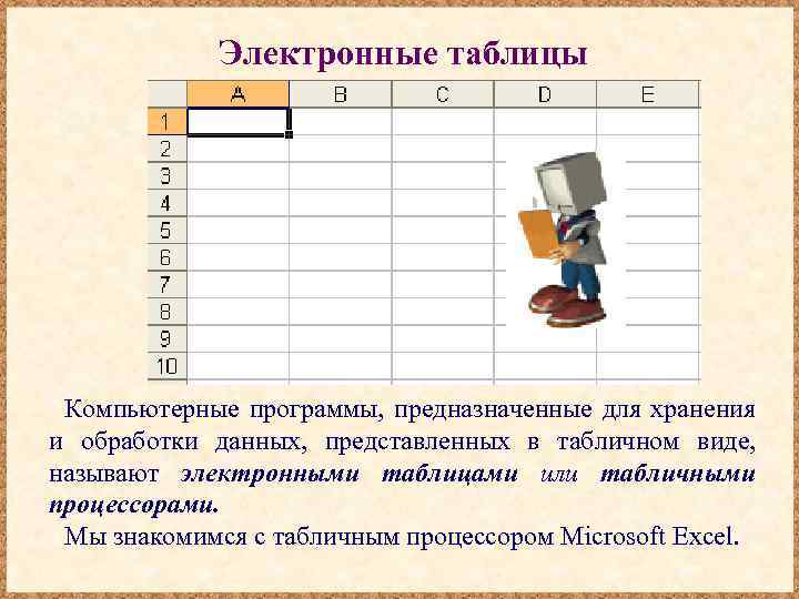 Форматирование элементов таблицы в табличном процессоре