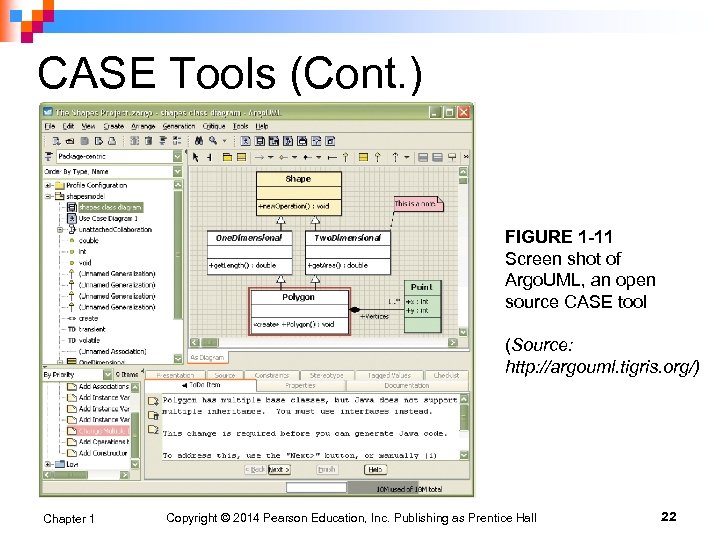 CASE Tools (Cont. ) FIGURE 1 -11 Screen shot of Argo. UML, an open