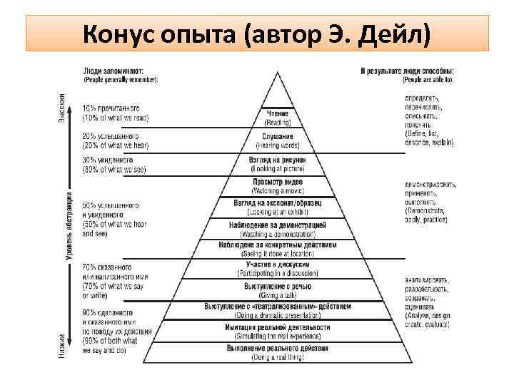 Конус опыта (автор Э. Дейл) 