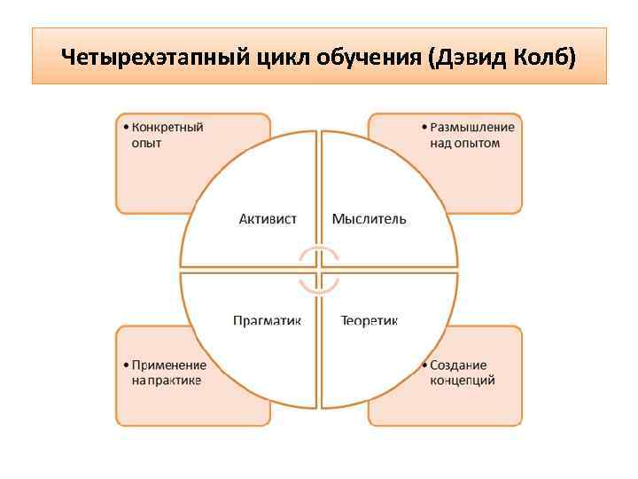 Четырехэтапный цикл обучения (Дэвид Колб) 