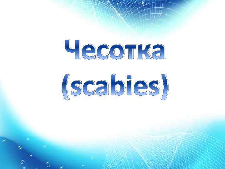 Чесотка (scabies) 