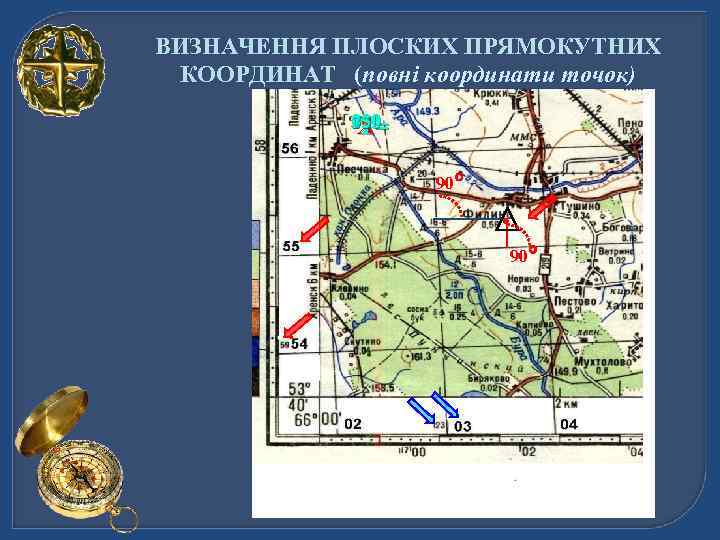 ВИЗНАЧЕННЯ ПЛОСКИХ ПРЯМОКУТНИХ КООРДИНАТ (повні координати точок) 750 03 123 30 5 X= 590