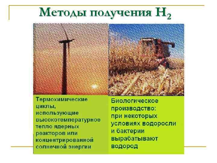 Методы получения Н 2 