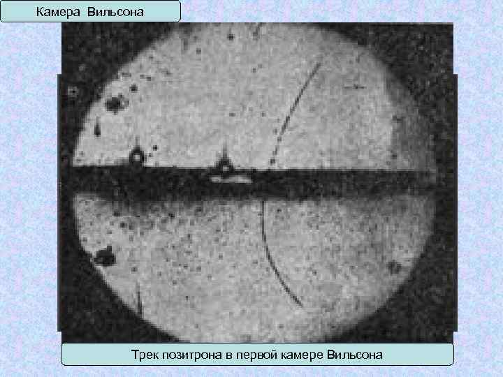 Камера Вильсона Трек позитрона в первой камере Вильсона 