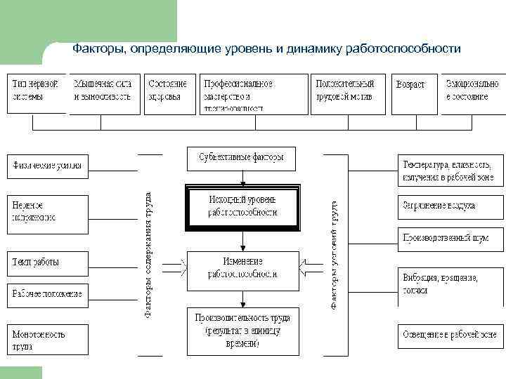 Факторы, определяющие уровень и динамику работоспособности 