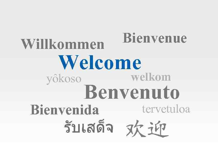 Willkommen bienvenue welcome text