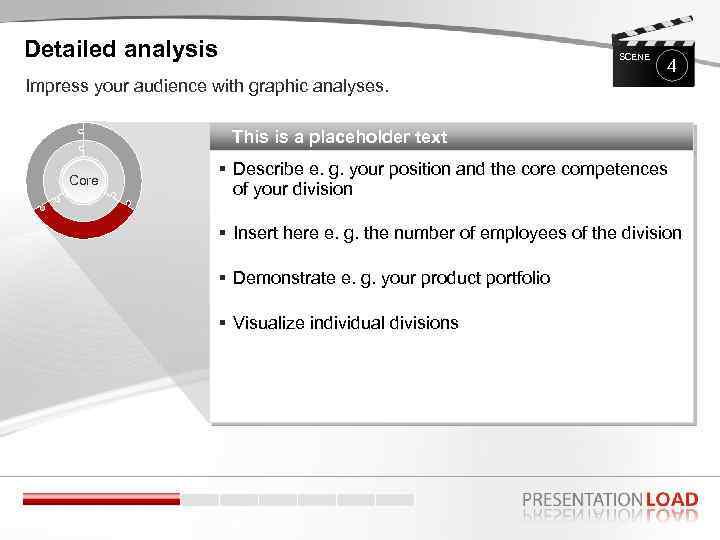 Detailed analysis SCENE Impress your audience with graphic analyses. 4 This is a placeholder