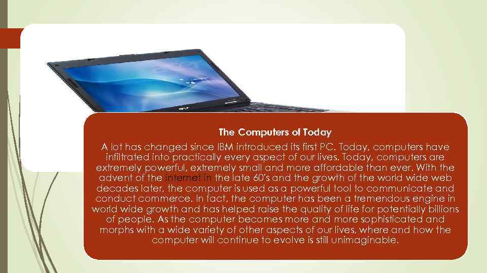 Nowadays computer