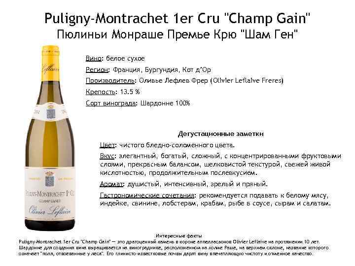Puligny-Montrachet 1 er Cru 