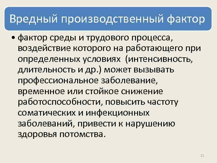 Вредный производственный фактор • фактор среды и трудового процесса, воздействие которого на работающего при