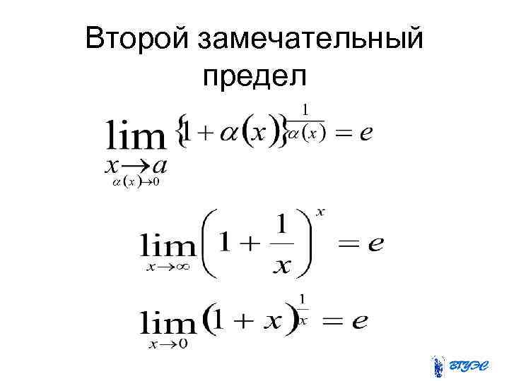 Вторые замечательные пределы. Второй замечательный предел. Второй замечательный предел примеры. Следствия из 2 замечательного предела. Второй замечательный лимит.