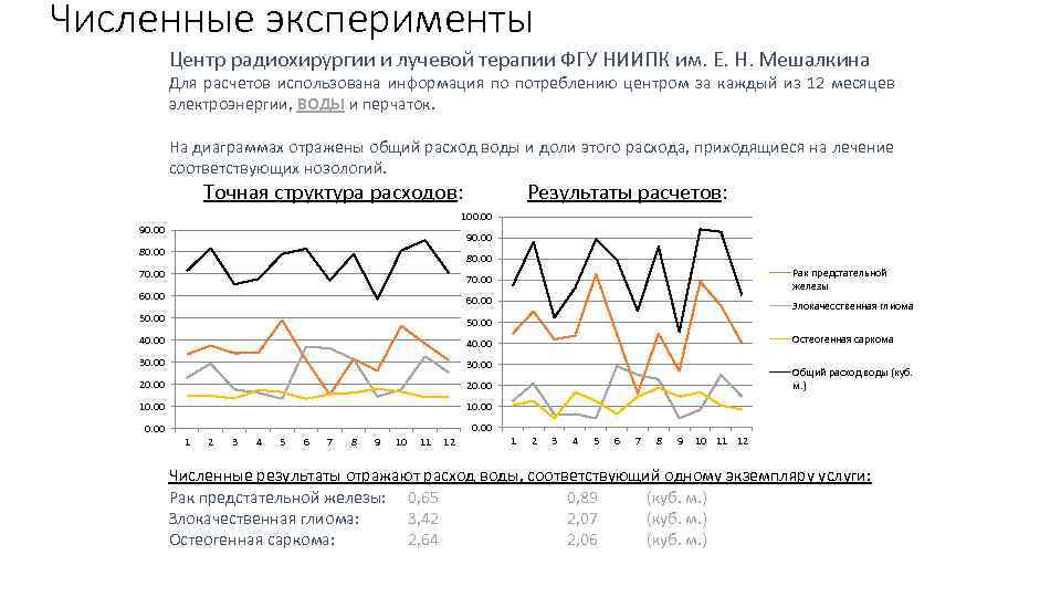 Численные эксперименты Центр радиохирургии и лучевой терапии ФГУ НИИПК им. Е. Н. Мешалкина Для