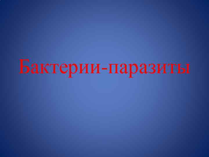 Бактерии-паразиты 