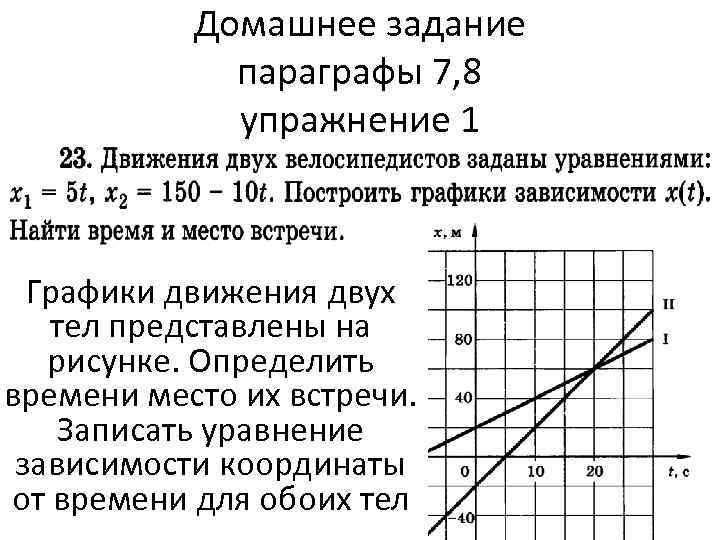 Графики движения двух