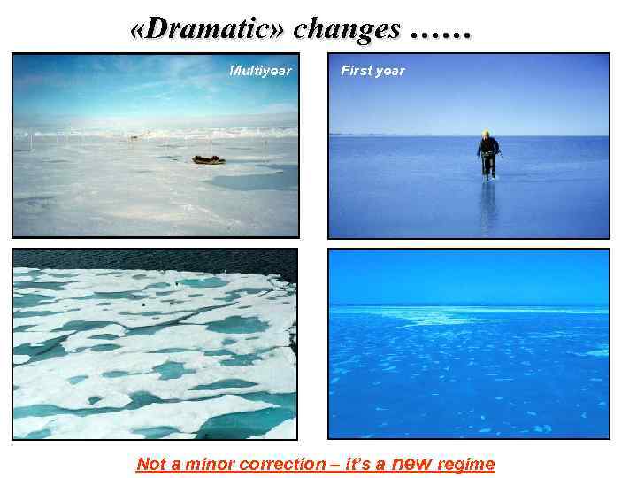  «Dramatic» changes …… Multiyear First year Not a minor correction – it’s a