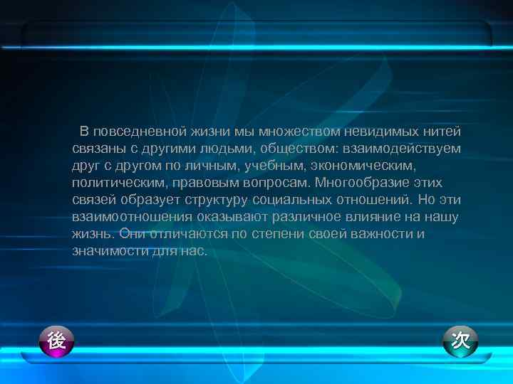 В повседневной жизни мы множеством невидимых нитей связаны с другими людьми, обществом: взаимодействуем друг