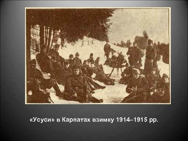  «Усуси» в Карпатах взимку 1914– 1915 рр. 