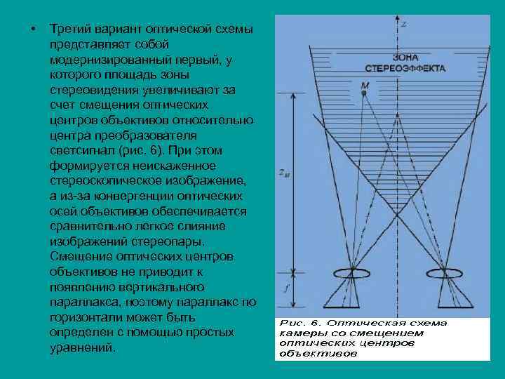  • Третий вариант оптической схемы представляет собой модернизированный первый, у которого площадь зоны